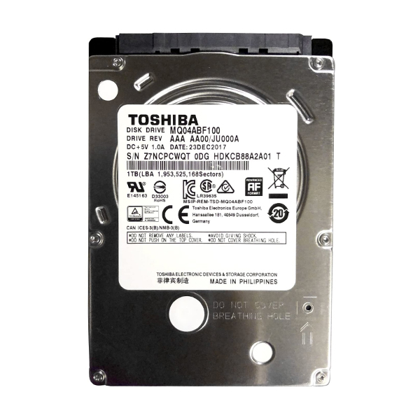 هارد اینترنال لپتاپی Toshiba مدل MQ04ABF100 ظرفیت 1 ترابایت هارد اینترنال لپتاپی Toshiba مدل MQ04ABF100 ظرفیت 1 ترابایت