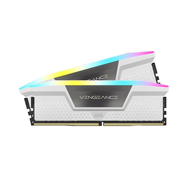 رم DDR5 کورسیر VENGEANCE RGB White ظرفیت 32 گیگابایت دوکاناله فرکانس 5200