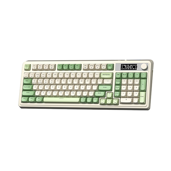 کیبورد گیمینگ مکانیکال بی سیم Aula مدل S99 Pro سبز سفید
