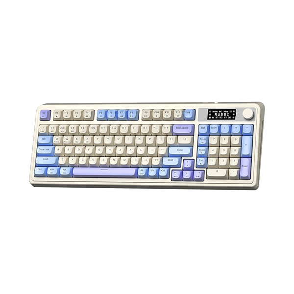 کیبورد گیمینگ مکانیکال بی سیم Aula مدل S99 Pro بنفش سفید