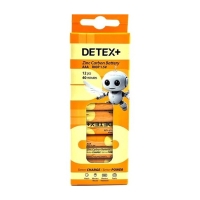 باتری نیم قلمی Detex مدل R6P ZINC بسته 12 عددی