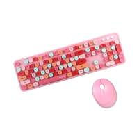 کیبورد و ماوس بی سیم Mofii مدل Sweet ColorFull Pink