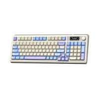 کیبورد گیمینگ مکانیکال بی سیم Aula مدل S99 Pro بنفش سفید